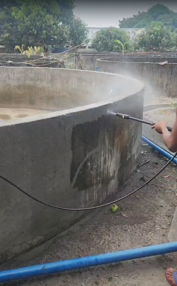 Tank being prepared as biodigester
